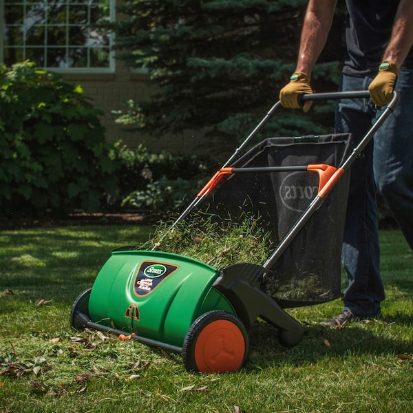Scotts 26-Inch Push Lawn Sweeper, with 3.6 Bushel Rear Collection Bag - LSW70026S