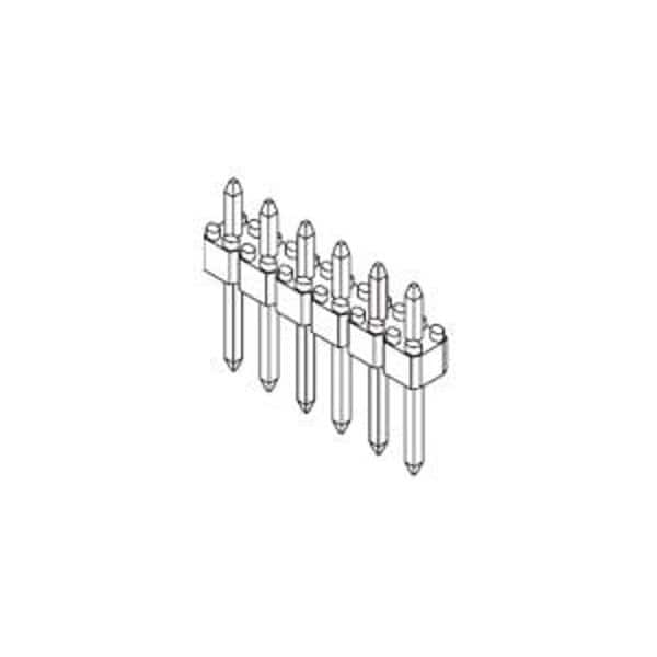 Conector de placa Molex, 7 contactos, 1 fila, macho, recto, paso de 0.1 pulgadas, terminal de soldadura, color negro - 901200767