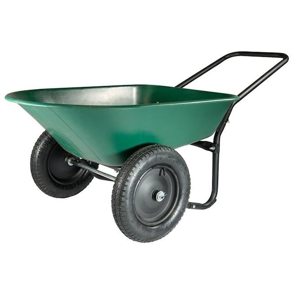 Next2Nature 5 cu ft. Green & Black Poly Wheelbarrow Yard Rover - NE752305
