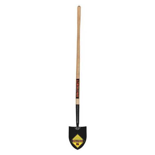 Structron Round Point Shovel, #00 Blade, Steel Blade, 48 in L Natural Hardwood Handle - 49180