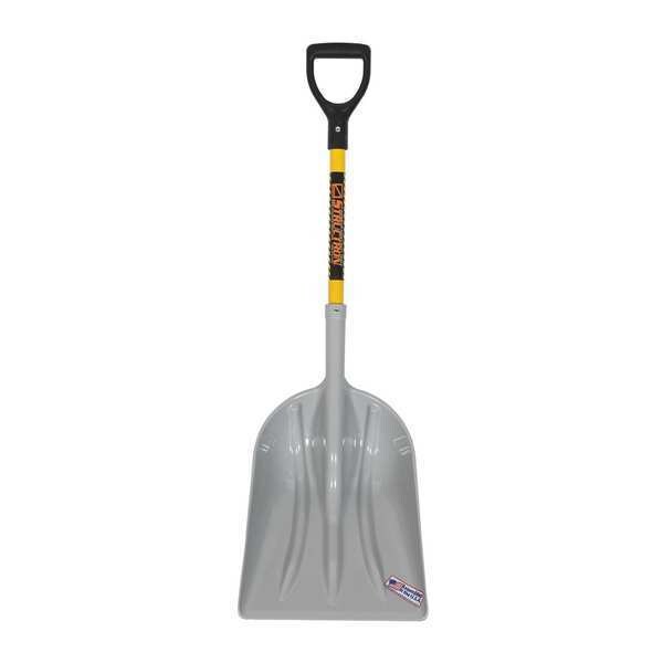Structron Grain Scoop, #12 Blade, Polymer Blade, 29 in L Yellow Premium Fiberglass Handle - 49253
