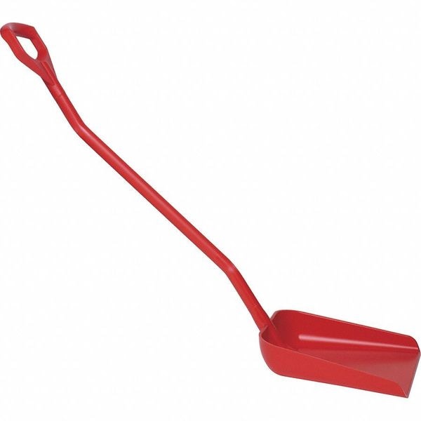 Remco Ergonomic Square Point Shovel, Polypropylene Blade, 51.2 in L, Red - 56014