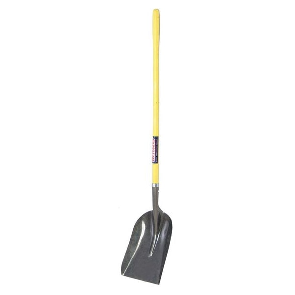 Westward No. 10 16 ga Scoop Shovel, Steel Blade, 46-3/4 in L, Natural Fiberglass Handle - 12U489