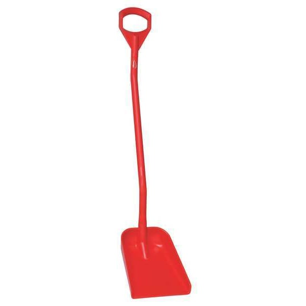 Remco Ergonomic Square Point Shovel, Polypropylene Blade, 50 in L, Red Polypropylene Handle - 56114