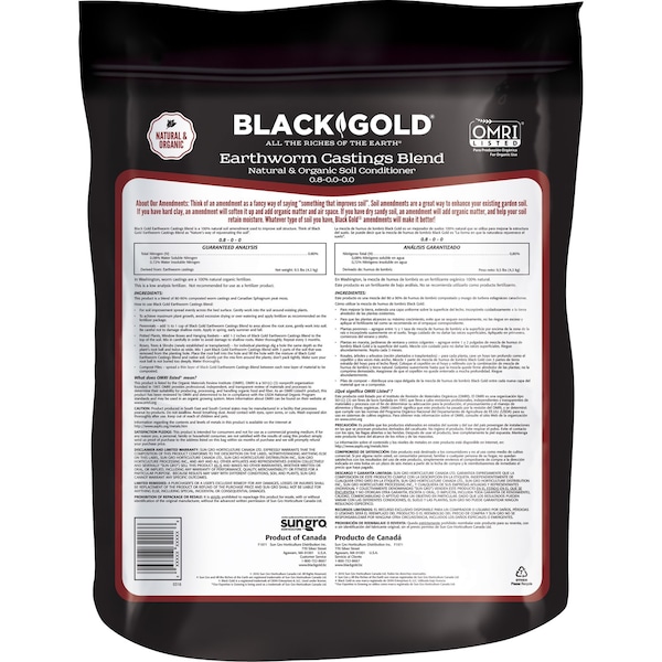 Black Gold Black Gold Organic Earthworm Castings 8 qt - 1490302 8QT P