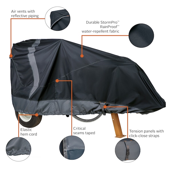 Classic Accessories Black Log Splitter Cover, StormPRO, 82"x45 - 52-231-011001-EC