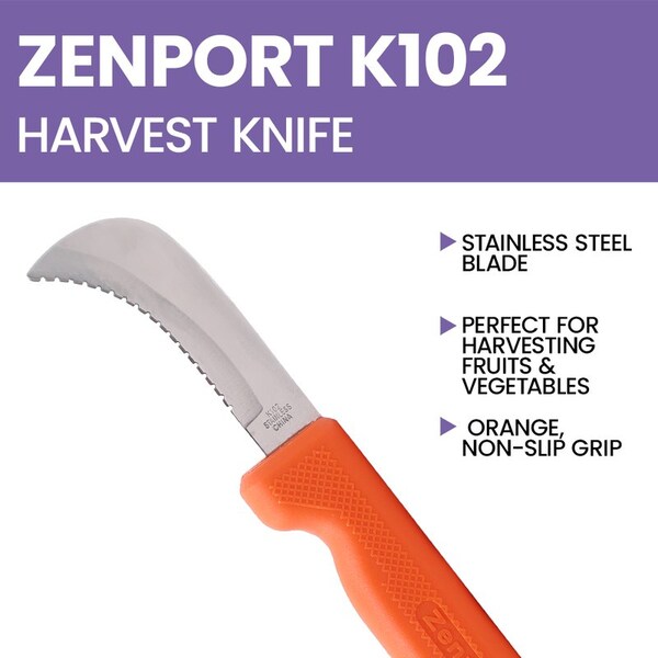 Zenport Harvest Utility Knife - 3 in Curved Serrated Blade, 5PK - K102