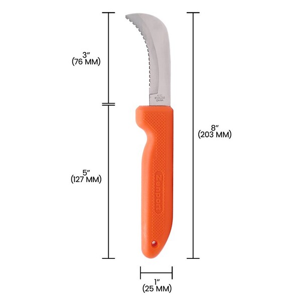 Zenport Harvest Utility Knife - 3 in Curved Serrated Blade, 5PK - K102