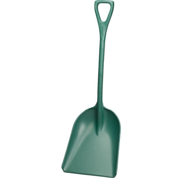 Remco Hygienic Square Point Shovel, Polypropylene Blade, 28 in L, Green, Polypropylene Handle - 6982MD2