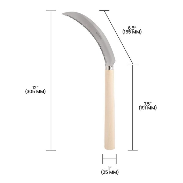 Zenport Harvest Sickle with 6.5 in Serrated Blade, Wooden Handle, 12PK - K208P