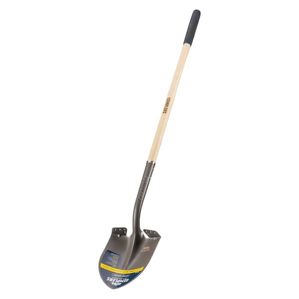Gemplers Round Point Shovel with Extended Socket, Wood Handle - RPS006G