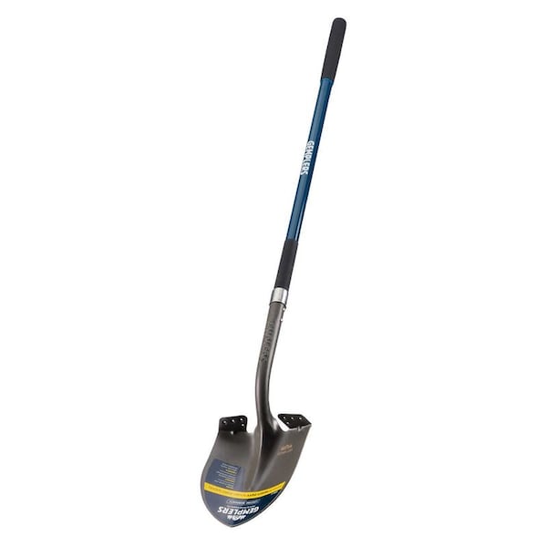 Gemplers Round Point Shovel with Extended Socket, Fiberglass Handle - RPS007G