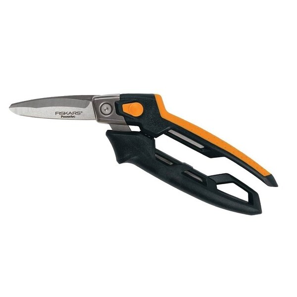 Fiskars PowerArc Series 7103001001 Utility Snip, 814 in OAL, Straight Cut, Stainless Steel Blade - 710300-1002/1