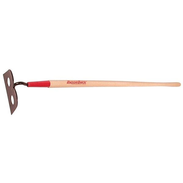 Razor-Back MasonPlaster Hoe, 412 in L Blade, 7 in W Blade, Steel Blade, 54 in L Handle, Hardwood Handle - 66123