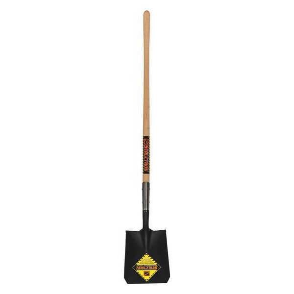 Structron Square Point Shovel, Rear Rolled Step, 48 in L American Ash Wood Handle - 49342