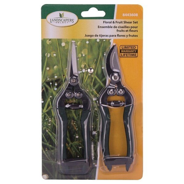 Landscapers Select Floral and Fruit Shear Set, Steel Blade, Steel Handle, Cushion-Grip Handle - GP1019+GP1020