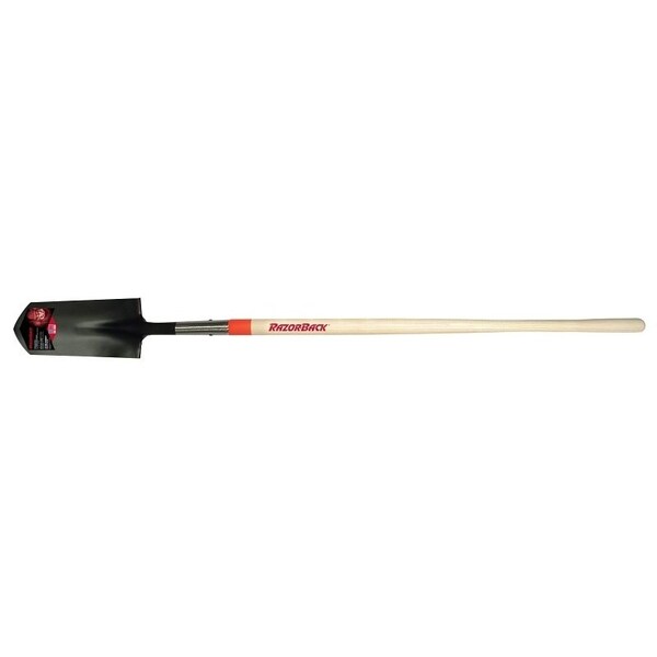 Razor-Back Ditch Shovel, 5-3/4 in W Steel Blade, 48 in L Straight Hardwood Handle - 47115