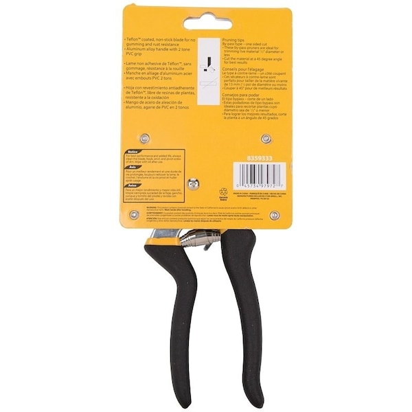 Landscapers Select Pruning Shear, 1/2 in Cutting Capacity, Steel Blade, Aluminum Handle, Cushion-Grip Handle - GP1004