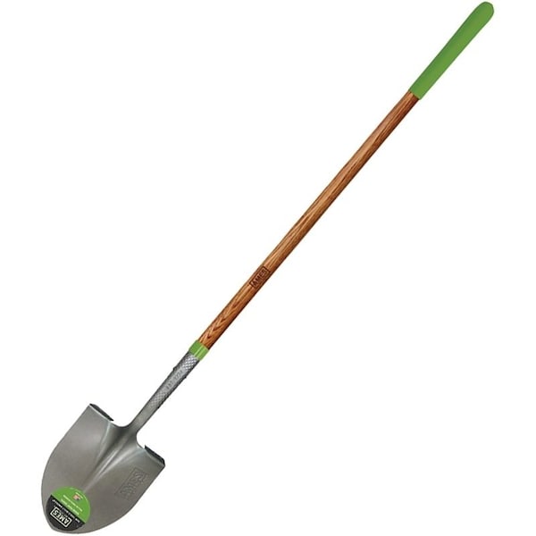 Ames Shovel, 8-3/4 in W Blade, Steel Blade, Hardwood Handle, Long Handle, 48 in L Handle - 2535600