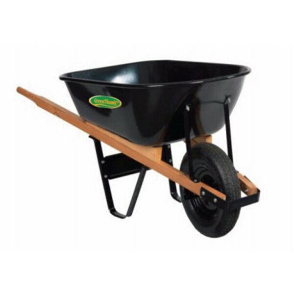 Gan Eden 6 cu ft. Steel Wheelbarrow with Hard Wood Handles - GA3240958