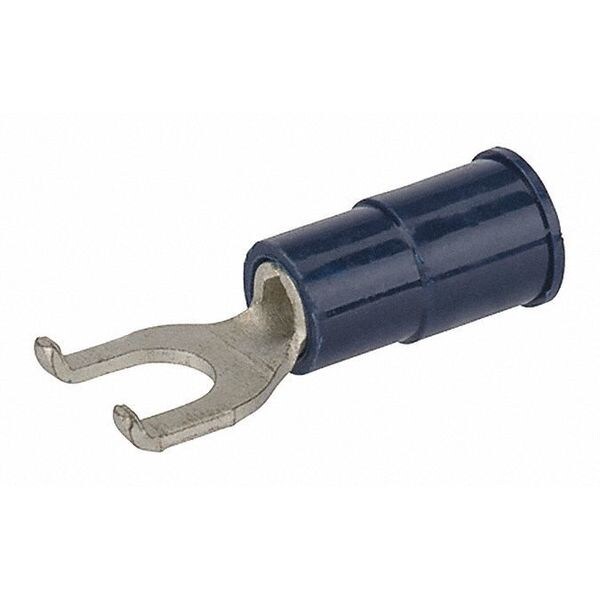 Terminal de extremo de lengüeta con brida de vinil de calibre 16-14 AWG para perno #8 - S16-8V-F de Nsi Industries