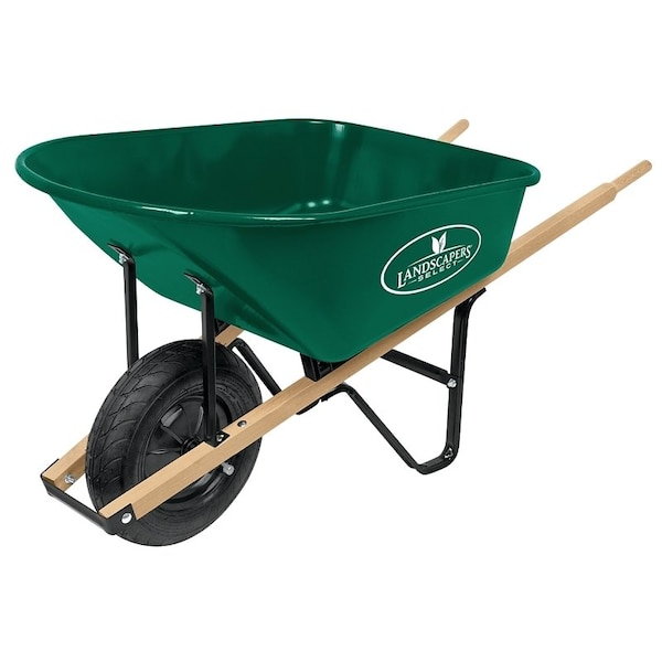 Landscapers Select Wheelbarrow, 6 cuft Volume, Steel, 1Wheel, 16 in Wheel - 34564