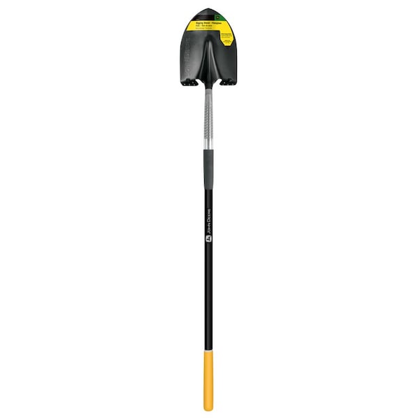 John Deere 59 in. Steel Round Digging Shovel Fiberglass Handle - PRL-F-JD