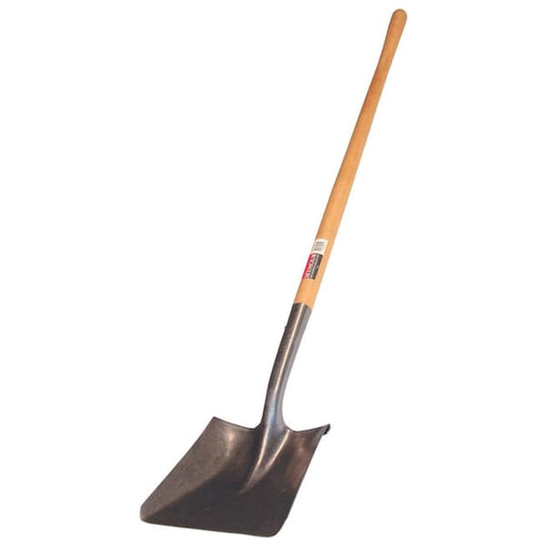 Pipers Pit Economy Grade Square Point Shovel, 42 in Hardwood Handle - PI82220