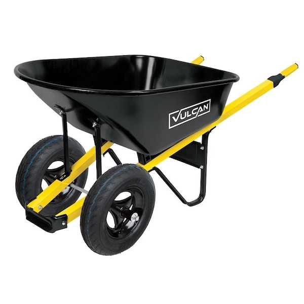 Vulcan Wheelbarrow Kit, 6 cu-ft Volume, Steel, 2 -Wheel, Pneumatic Wheel, 16 in Wheel - 34885