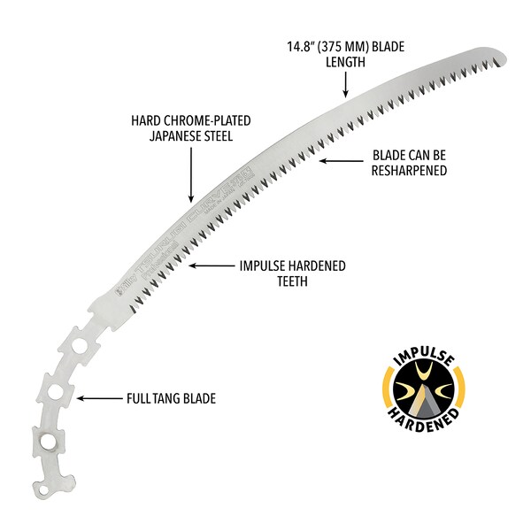 Silky Saws Silky TSURUGI CURVE Professional 375mm LG Teeth Blade Only - 455-37