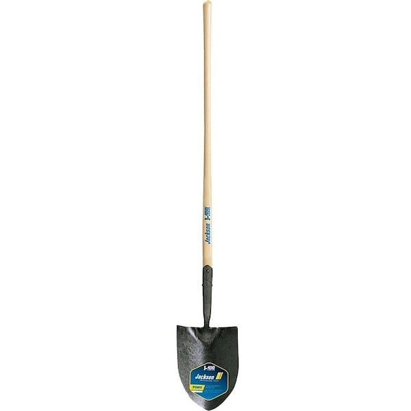 Jackson J-450 Series Pony Shovel, 8-1/2 in W Blade, Hardwood Handle, Solid Shank Handle, 47 in L Handle - 1201900