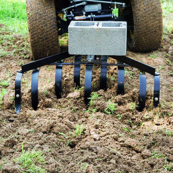 Brinly Sleeve Hitch Cultivator: Adjustable Tow-Behind Garden Soil Aerator and Weed Remover - CC-560
