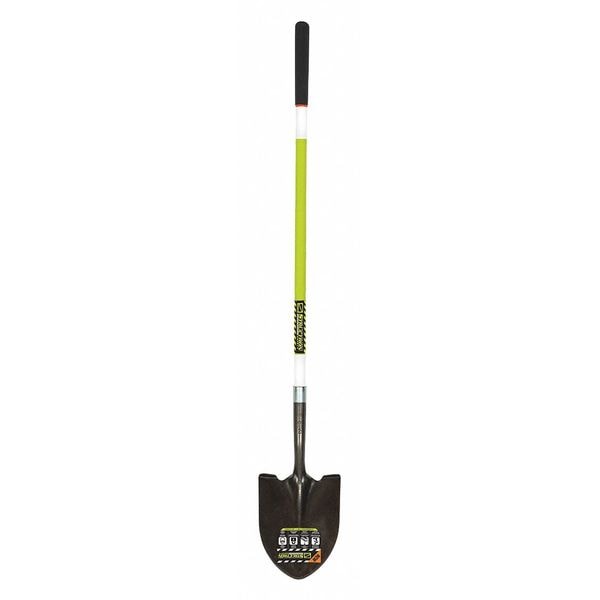 Seymour Midwest Round Point Shovel, 14 ga #2 Blade, Steel Blade, Forward Turn Step, 48 in L Safety Green - 49750GRA