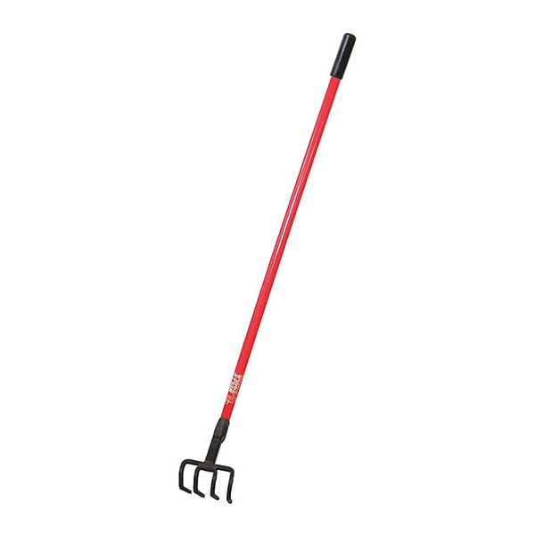 Bully Tools Four Tine Cultivator, Long Fiberglass Ha - 92334