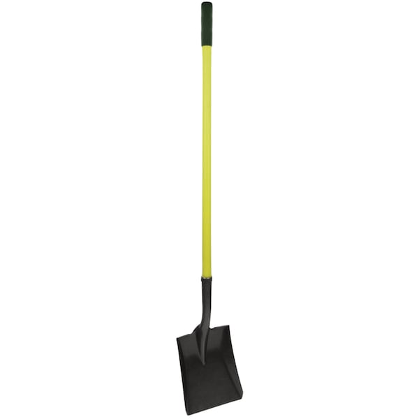 Dottie Square Point Shovel, 12 ga #2 Blade, AISI 1055 Carbon Steel Blade, 48" L Yellow Fiberglass Handle - SHS