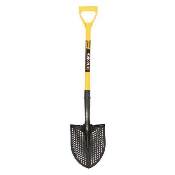 Toolite Round Point Shovel, 14 ga #2 Blade, Steel Blade, Forward Turn Step, 29 in L Yellow - 49541