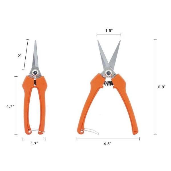 Zenport Euro Style Harvest Shear Straight Stainless Steel Blade, 3PK - H306S
