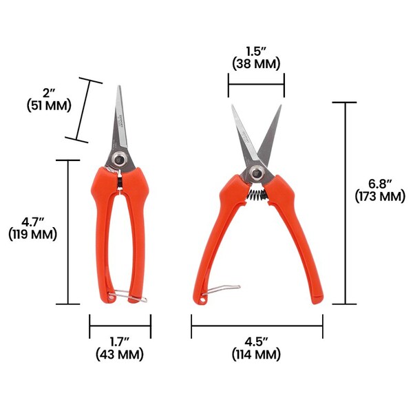 Zenport Euro Style Harvest Shear Straight Stainless Steel Blade, 3PK - H306S