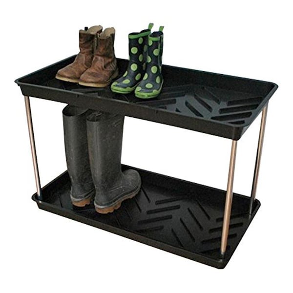 Patioplus Tierra Garden Black 2-Tier Boot Tray - PA591562