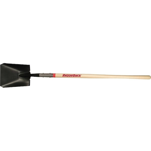 Razor-Back Handled Transfer Shovel with Tab Socket, 9-1/2 in W Blade, Steel Blade, Wood Handle, Straight Handle - 44124