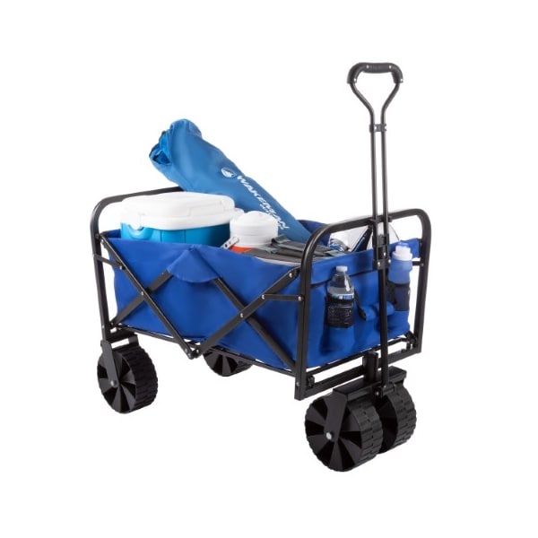 Nature Spring Collapsible Utility Wagon with Telescoping Handle, Heavy Duty Folding Wheeled Cart for Outdoor Use - 911123NNU