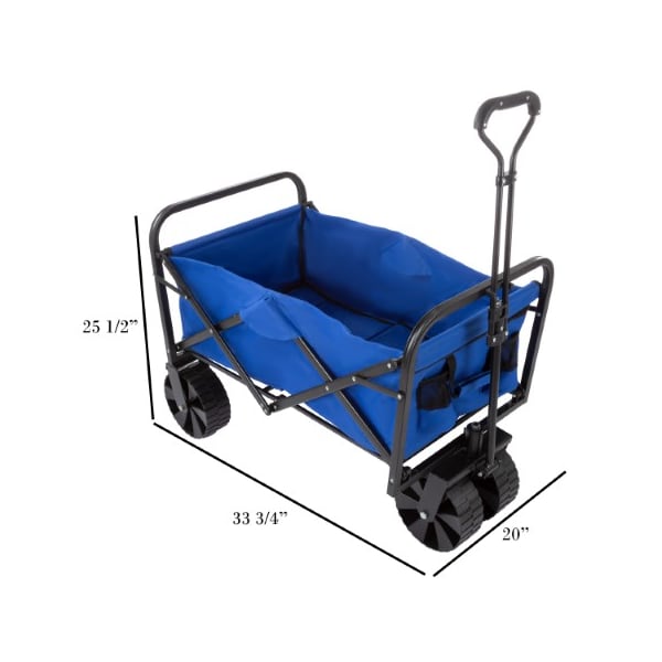 Nature Spring Collapsible Utility Wagon with Telescoping Handle, Heavy Duty Folding Wheeled Cart for Outdoor Use - 911123NNU