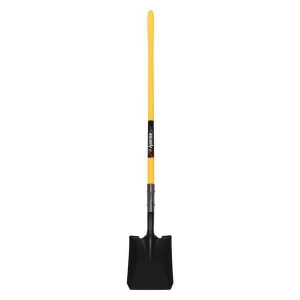 Kenyon Square Point Shovel, 14 ga #2 Blade, Steel Blade, Forward Turn Step, 48 in L Yellow Polymer Handle - 49652