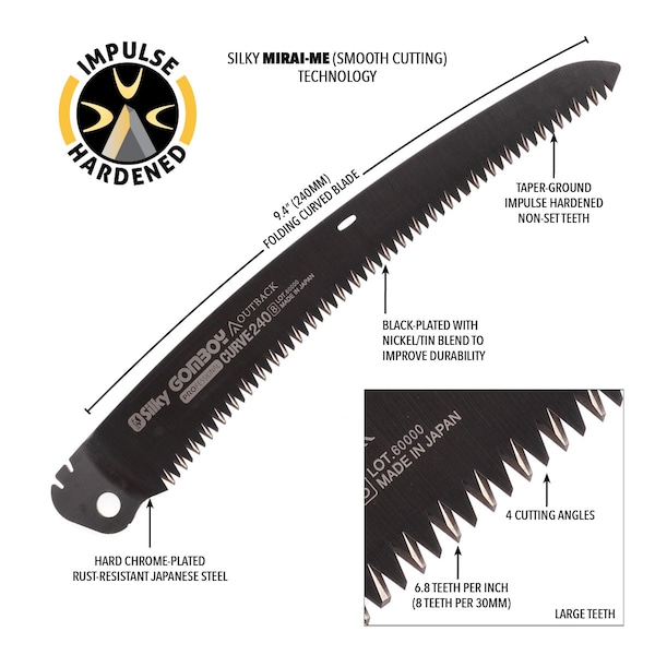 Silky Gomboy Professional 240mm Large Teeth Outback Edition Replacement Blade Only - 753-24