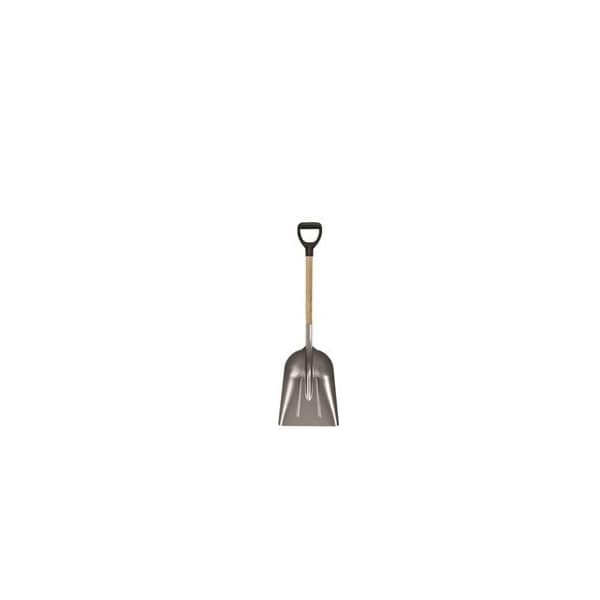 Bon Tool 14-1/2 in X 17-3/4 in Scoop Shovel, Aluminum, 29 in L D-Grip Wood Handle - 84-700