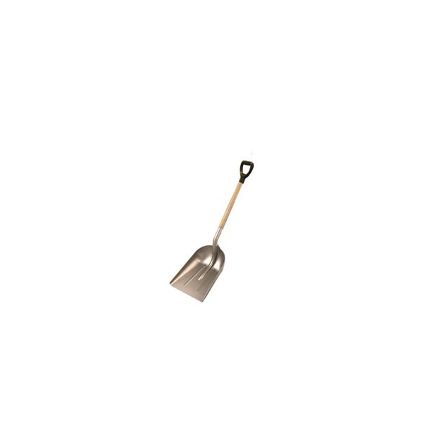 Bon Tool 14-1/2 in X 17-3/4 in Scoop Shovel, Aluminum, 29 in L D-Grip Wood Handle - 84-700