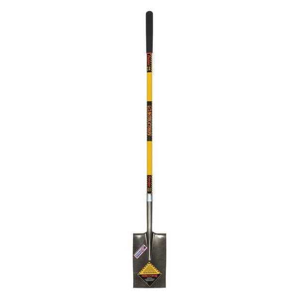 Structron Garden Spade Shovel, 14 ga #2 Blade, Steel Blade, Rear Rolled Step, 48 in L Yellow - 49733