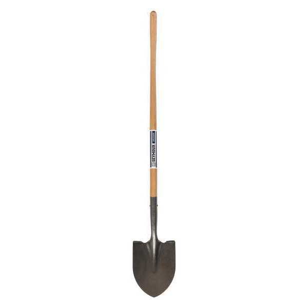 Seymour Midwest Irrigation Shovel, 16 ga Steel Blade, Forward Turn Step, 48 in L Natural Hardwood Handle - 49155