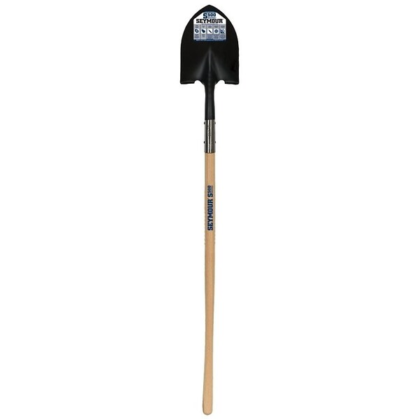 Seymour Midwest S500 Industrial Shovel, 9-1/2 in W 14 ga Steel Blade, Hardwood Handle - 49344