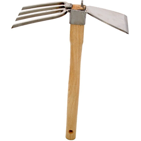 Zenport Stainless Steel Hoe & Fork Combo Tool, 15 in Ash Handle, 12PK - J6-08